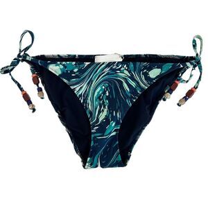 NWT Stella McCartney Bikini Bottoms Blue Marble Print Large String Bikini
